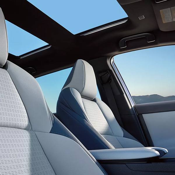 Touring interior shown in Gray and Blue StarTex®