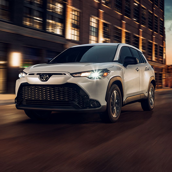 Hybrid S shown in Wind Chill Pearl driving in the dark