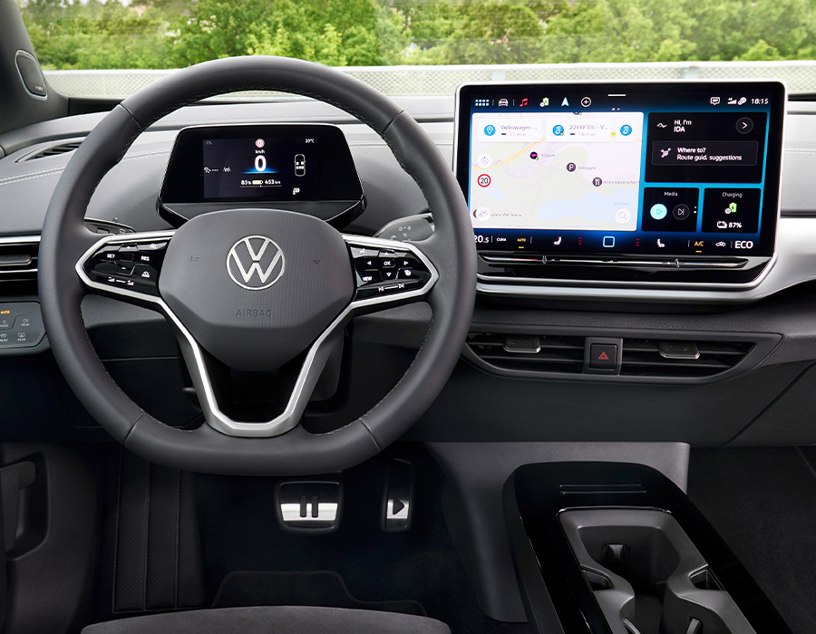 Interior dashboard shot of new VW ID.4