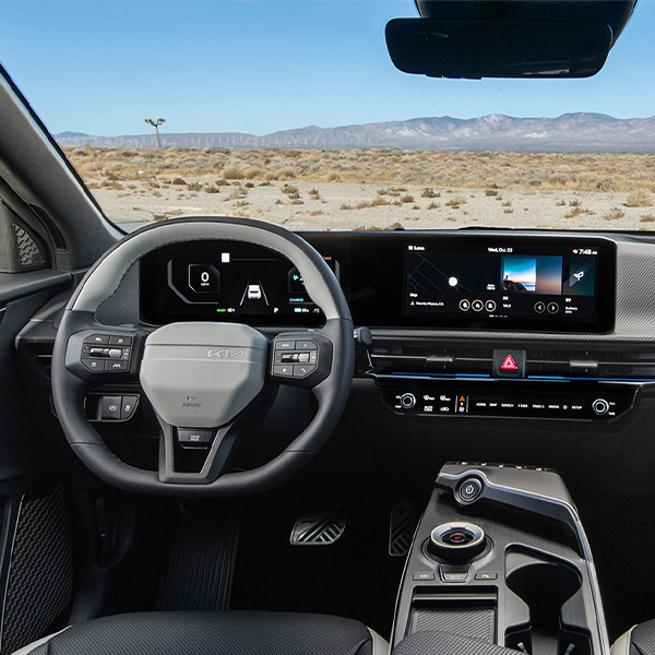 Interior dashboard shot of the 2025 Kia EV6
