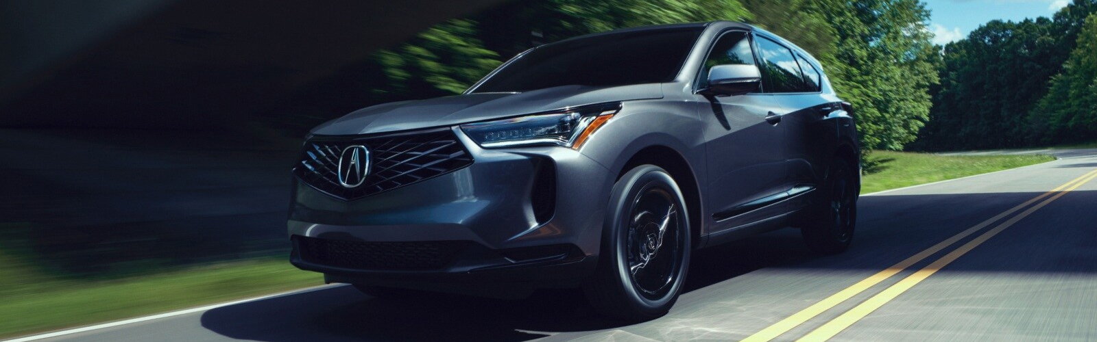 2025 RDX SH-AWD in Liquid Carbon Metallic front view.