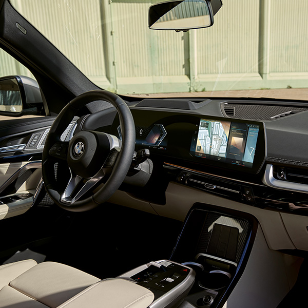 Interior dashboard shot of the 2025 BMW X1