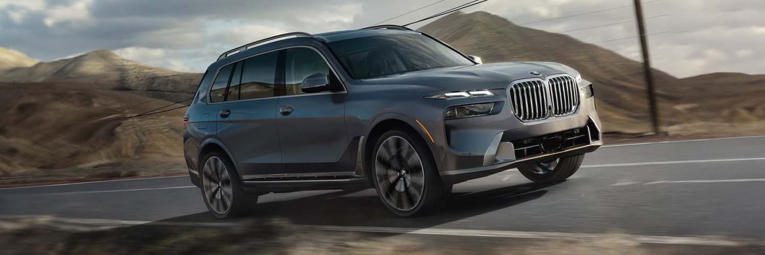 2025 BMW X7 driving on mountain highway