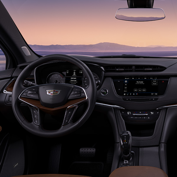 Interior dashboard shot of the 2025 Cadillac XT5.