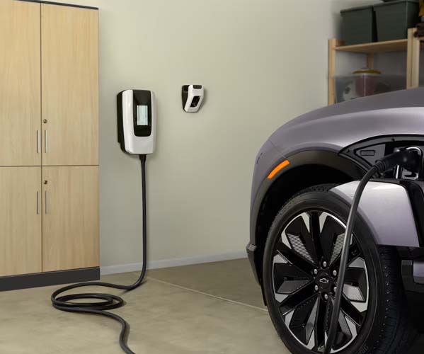 2025 Chevrolet Blazer charging in a home charging station