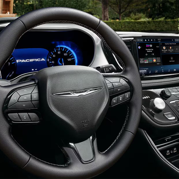 Interior view of the 2025 Chrysler Pkug-in Hybrid dashboard.