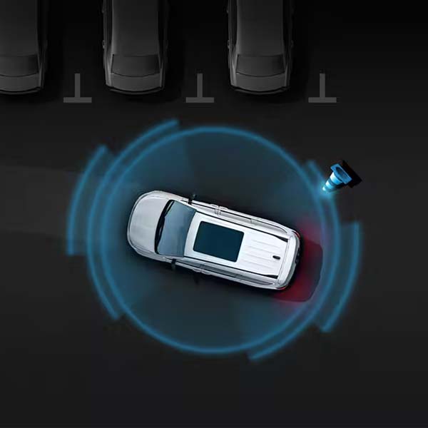 Bird's eye view of the 360 surround view camera on the 2025 Chrysler Pacifica