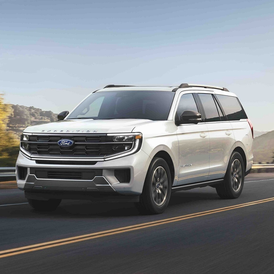 2025 Ford Expedition® Platinum® model being driven on a highway