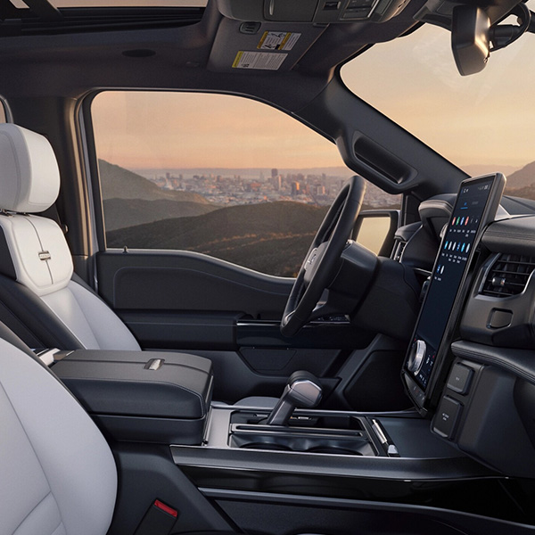 Interior shot of the 2025 Ford F-150 Lightning