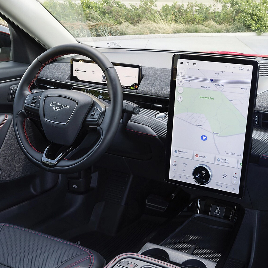 Interior view of the Ford Mustang Mach-E