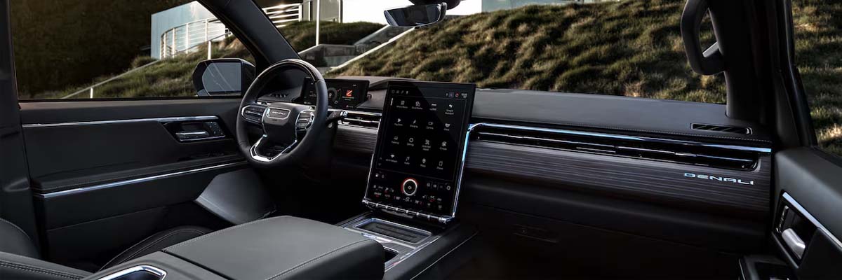Interior view of the 2025 GMC Sierra EV dashboard