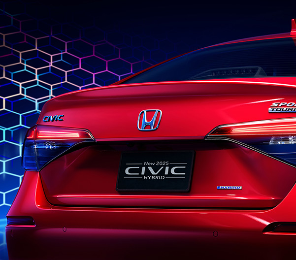 Rear view of 2025 Honda Civic Hybrid 