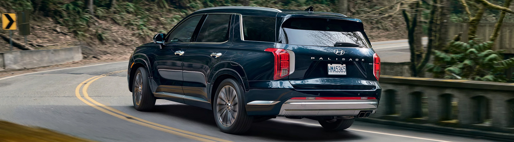 2025 Hyundai Palisade rear 3/4 view - driving.