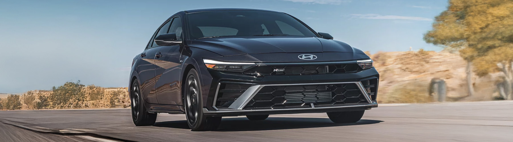 2026 Elantra N line front 3/4 driving shot.