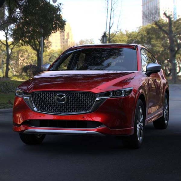 Front view of red 2025 MAZDA CX-5