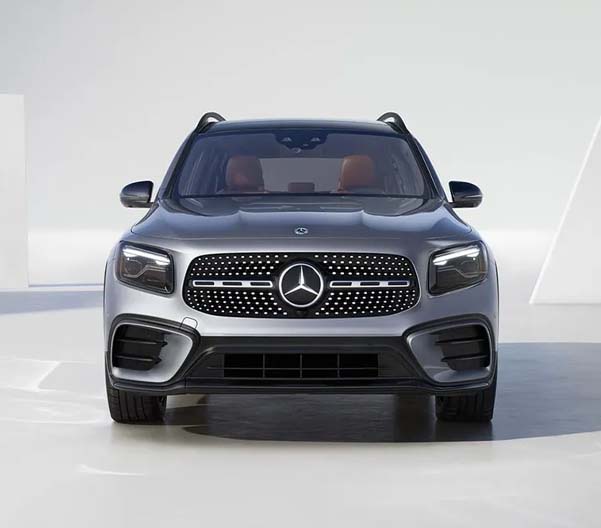 Front view of a silver 2025 Mercedes-Benz GLB