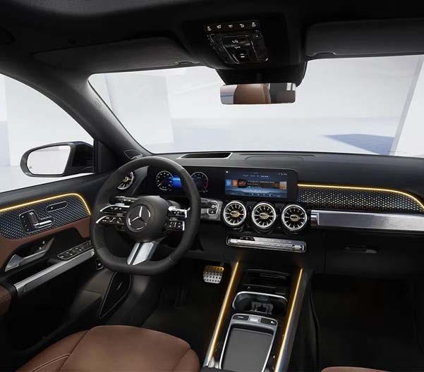 Interior view of the 2024 Mercedes-Benz GLB dashboard