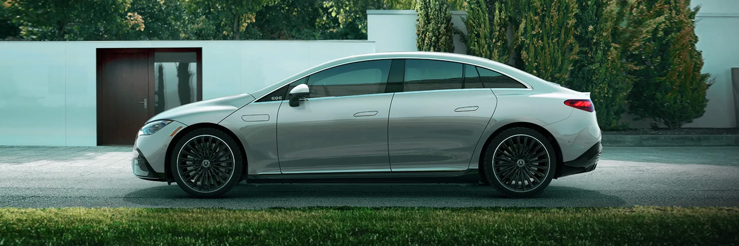 Side profile of parked 2025 Mercedes-Benz EQE Sedan