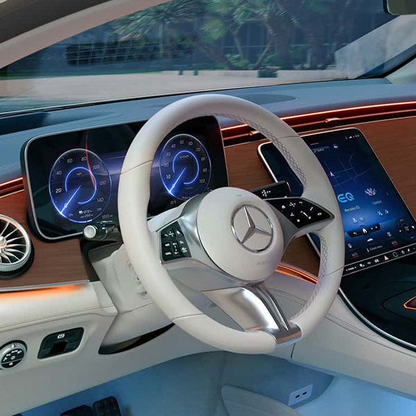 Interior dashboard shot of the 2025 Mercedes-Benz EQE Sedan