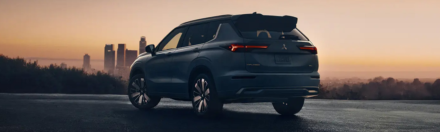 Back angled view of the new 2025 Mitsubishi Outlander SUV.
