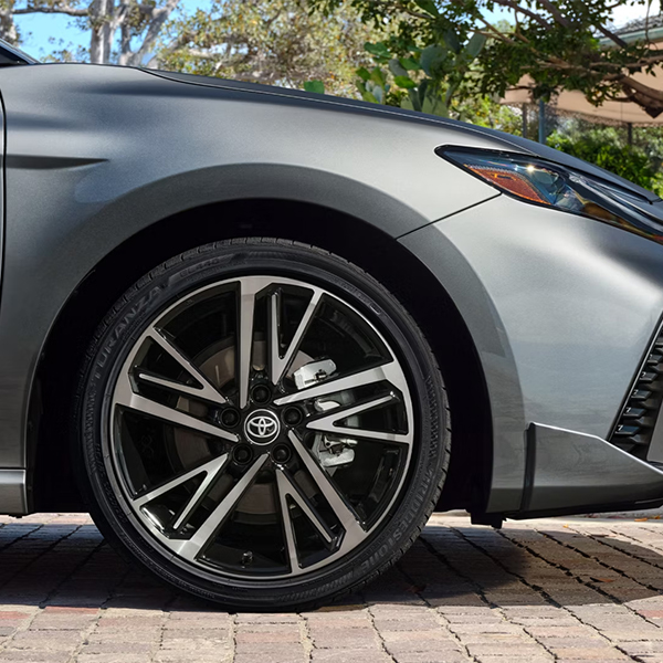 Front wheel of the 2025 Toyota Camry