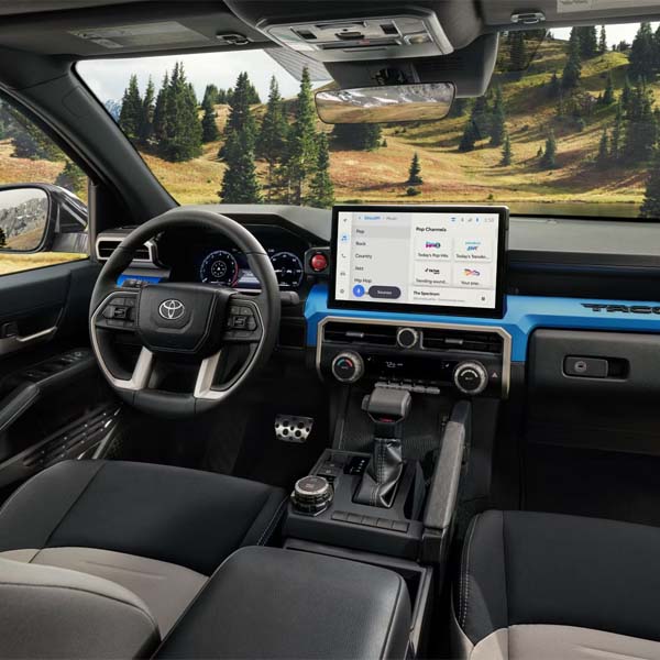 Interior view of the 2025 Toyota Tacoma dashboard.