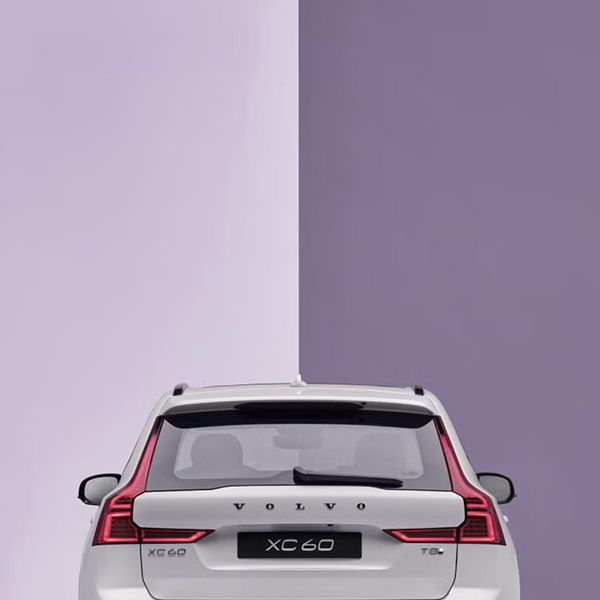 Rear view of a Volvo XC60 plug-in hybrid.