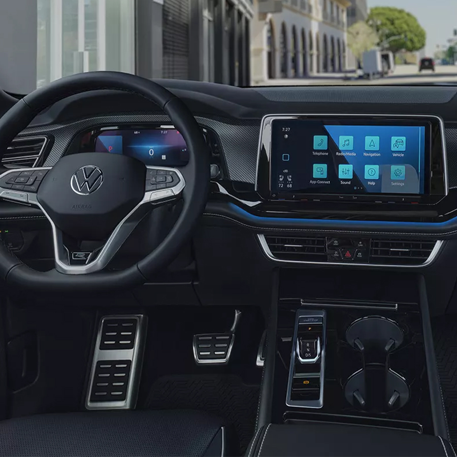 Interior dashboard shot of the 2025 Volkswagen Atlas Cross Sport