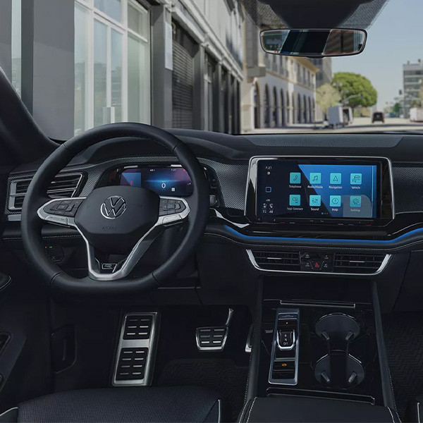 Interior dashboard shot of the 2025 Volkswagen Atlas Cross Sport