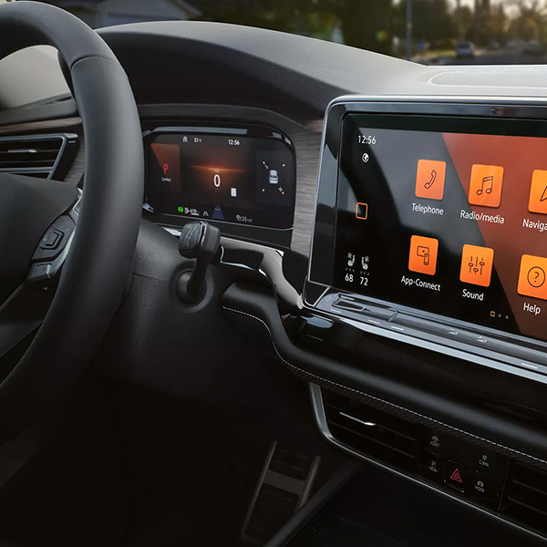 Center counsel and steering wheel of 2025 VW Atlas