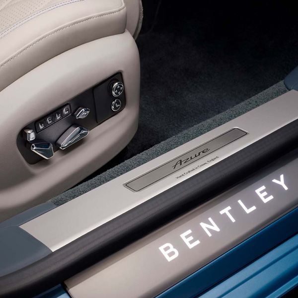 Interior seat controls in 2026 Bentley Flying Spur Azure