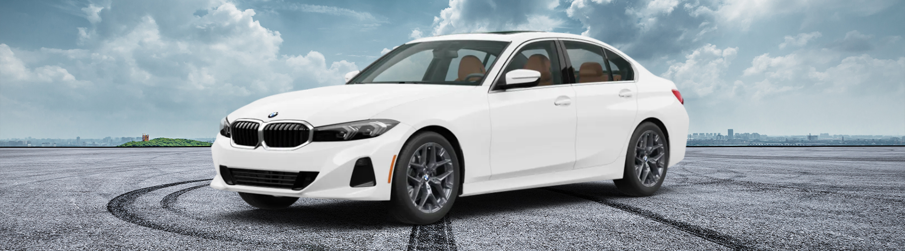 Front-side view of the BMW 330i Sedan