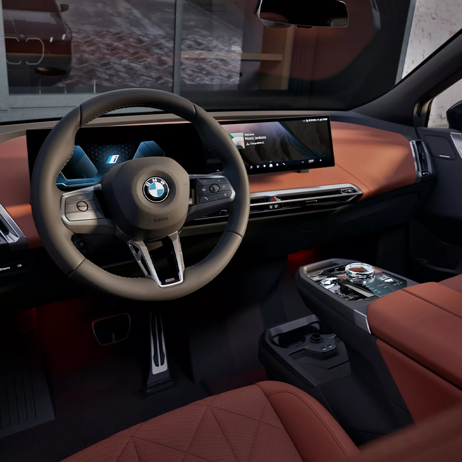 Interior dashboard and steering wheel on 2026 BMW iX