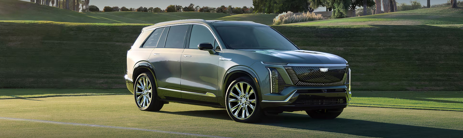 The 2026 Cadillac Vistiq parked on grassy area
