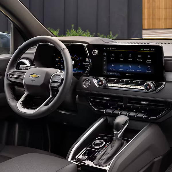 Front Passenger View of the Steering Wheel and Display Dashboard of a 2026 Chevy Colorado Pickup Truck
