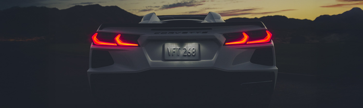 Rear Tail Lights Lit at Night on the 2026 Chevy Corvette Stingray