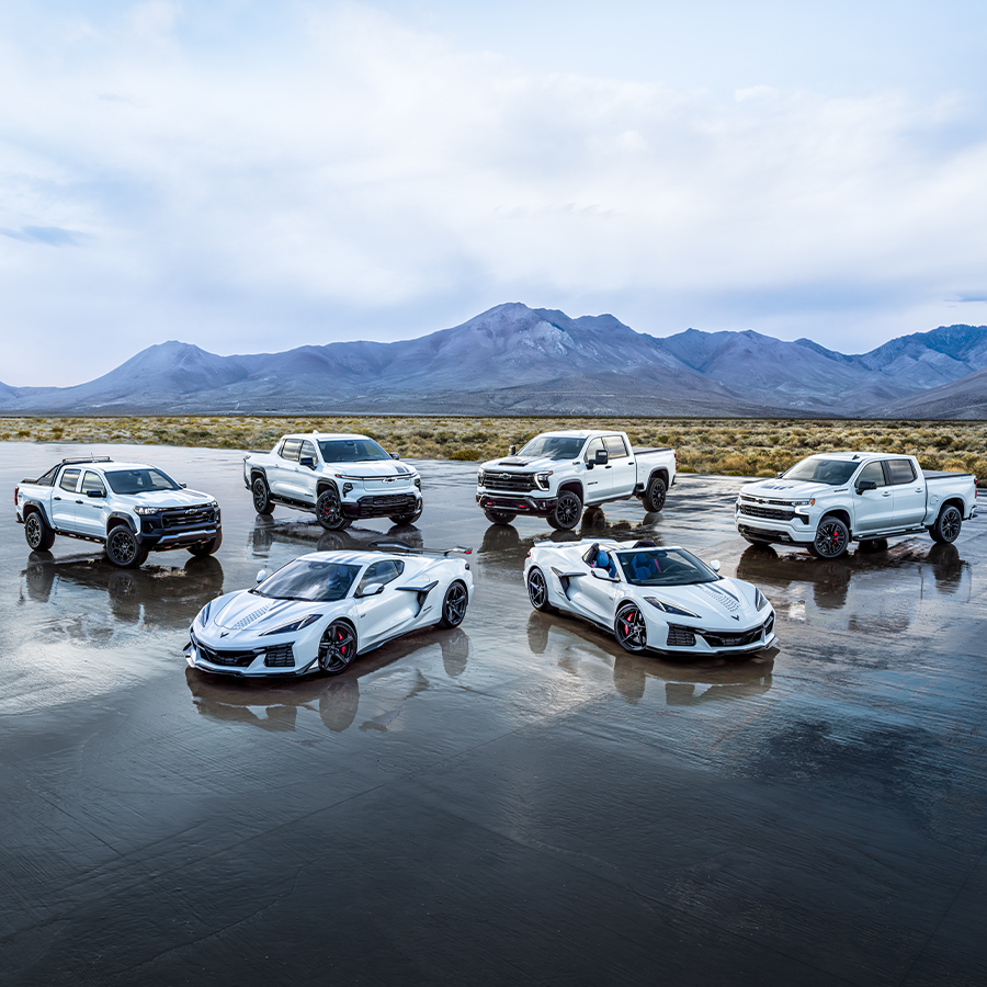 2026 Chevrolet 250th Anniversary Edition family packshot on a road with mountains in the background.