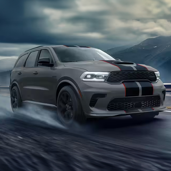 2026 Dodge Durango performance shot with mountains in the background