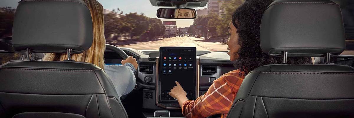 Interior view of the dashboard of the 2026 Ford Super Duty