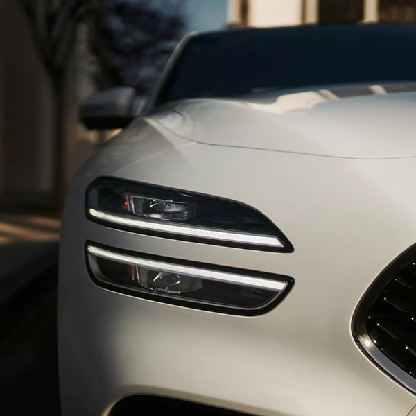 Up close shot of the 2026 Genesis G70 headlights