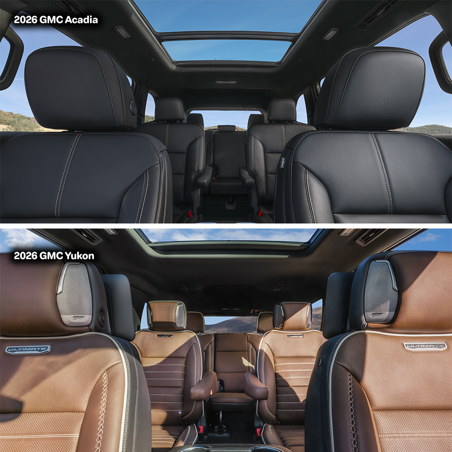 2026 GMC Acadia and 2026 GMC Yukon