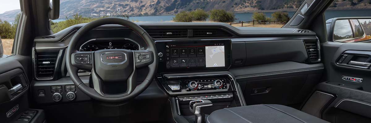 Interior view of the 2026 GMC Sierra 1500 dashboard