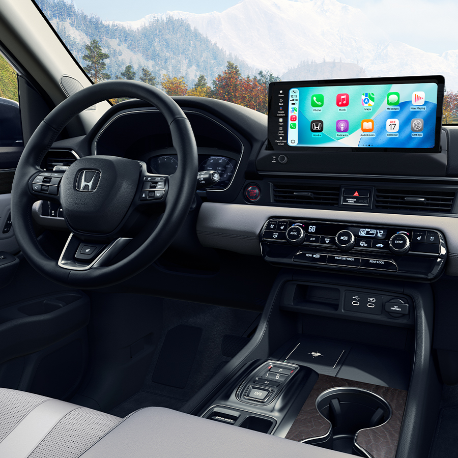 Interior dashboard shot of the 2026 Honda Pilot