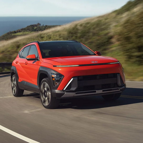 2026 Kona driving up a mountain side