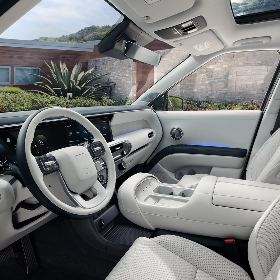 2026 Palisade front interior shot in white