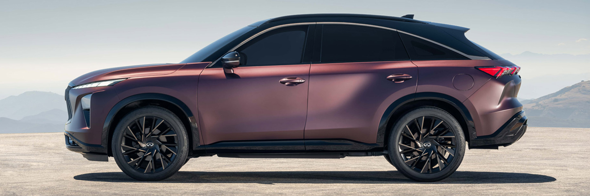 Exterior side profile view of INFINITI QX65 Monograph with coupe-inspired design
