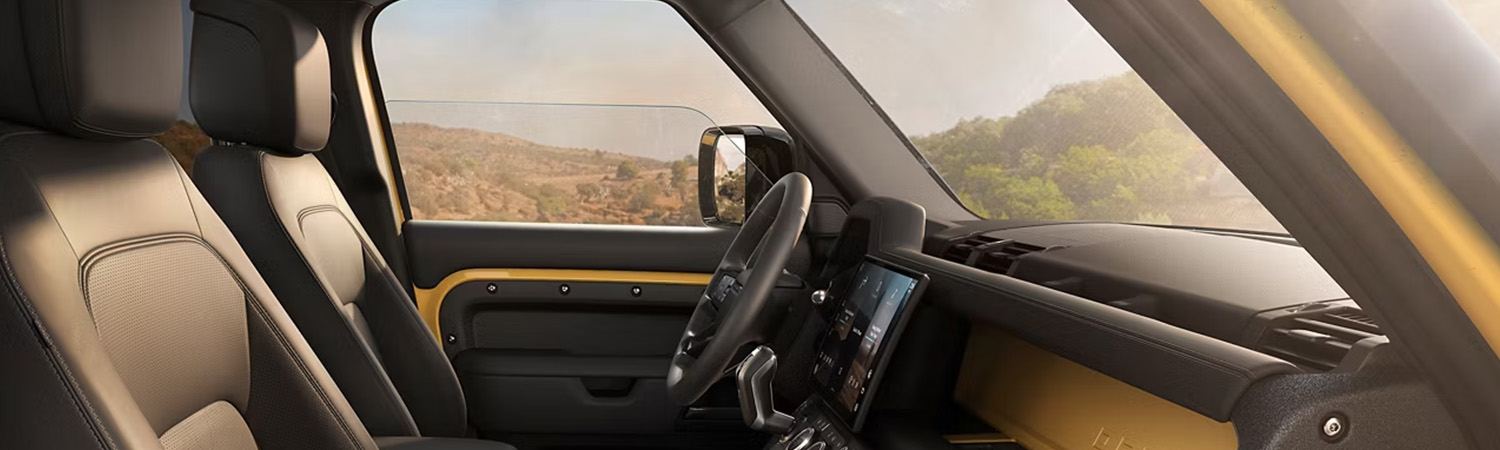 Interior front seating of the 2026 Defender 110.