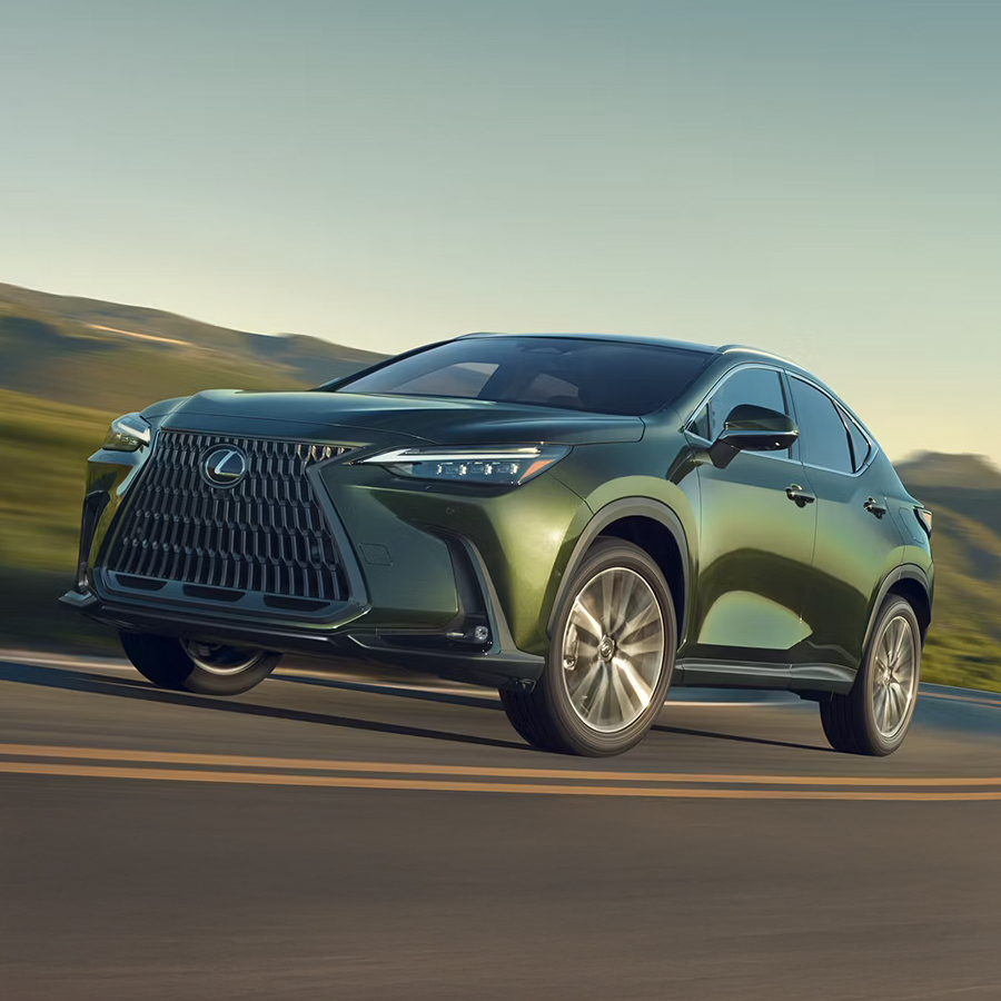 Lexus NX shown in Nori Green Pearl exterior color.