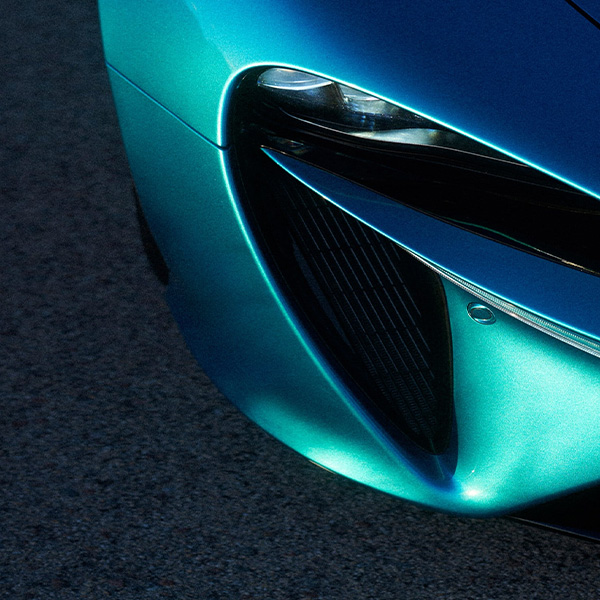 Up close detail shot of the 2026 McLaren Artura headlight