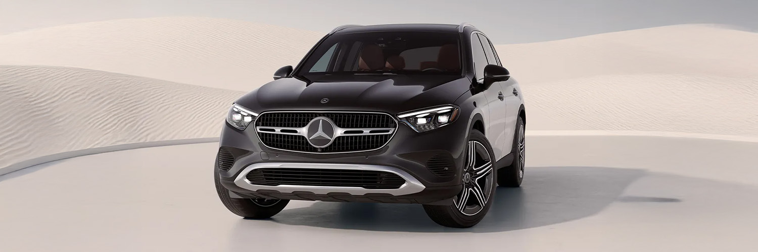 Front 3/4 shot of the 2026 Mercedes-Benz GLC SUV parked